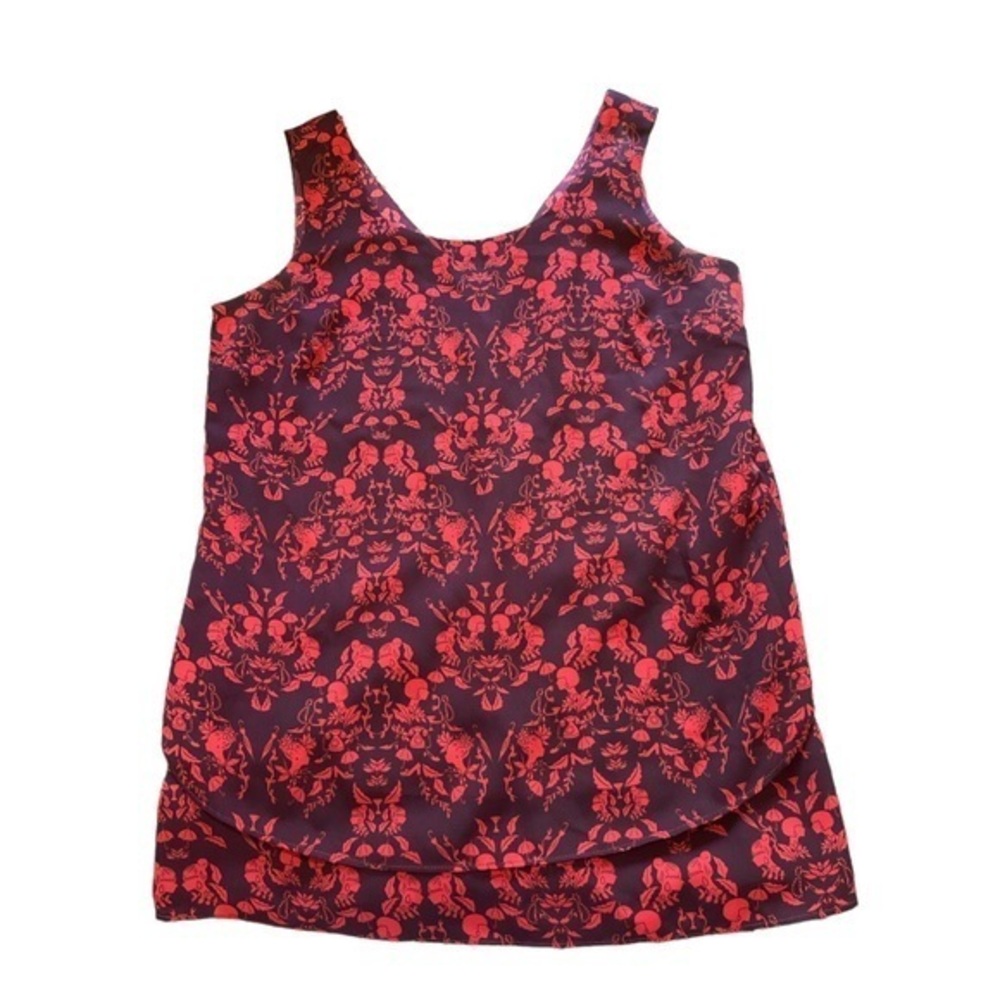 Cabi Style Plum Maroon Cameo Split Layered Back Top Blouse Size Small EUC #1234
